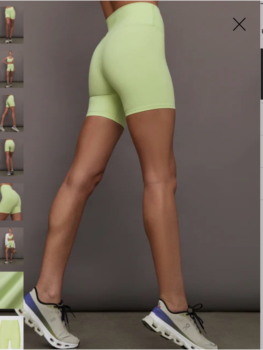Carbon 38 High-Rise - light Neon Lime « matcha » Biker Short in Melt 6in